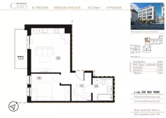 2 pokoje, mieszkanie 44,50 m², piętro 2, oferta nr B16, Rezydencja Caro, Gliwice, Śródmieście, ul. Dolnych Wałów