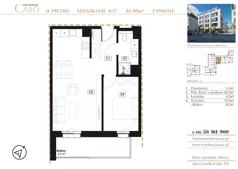 2 pokoje, mieszkanie 46,90 m², piętro 2, oferta nr B17, Rezydencja Caro, Gliwice, Śródmieście, ul. Dolnych Wałów