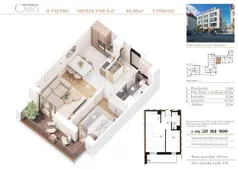 2 pokoje, mieszkanie 46,90 m², piętro 2, oferta nr B17, Rezydencja Caro, Gliwice, Śródmieście, ul. Dolnych Wałów