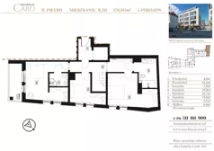 5 pokoi, mieszkanie 178,80 m², piętro 2, oferta nr B20, Rezydencja Caro, Gliwice, Śródmieście, ul. Dolnych Wałów