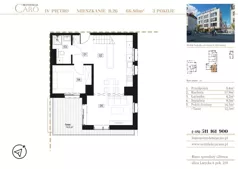3 pokoje, apartament 66,80 m², piętro 4, oferta nr B26, Rezydencja Caro, Gliwice, Śródmieście, ul. Dolnych Wałów