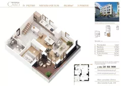 3 pokoje, apartament 66,80 m², piętro 4, oferta nr B26, Rezydencja Caro, Gliwice, Śródmieście, ul. Dolnych Wałów