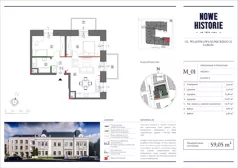 3 pokoje, mieszkanie 53,91 m², piętro 1, oferta nr M1, Nowe Historie, Lublin, Kośminek, ul. Wolskiej