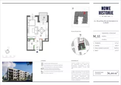 1 pokój, mieszkanie 36,44 m², piętro 1, oferta nr M12, Nowe Historie, Lublin, Kośminek, ul. Wolskiej