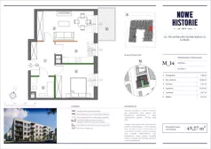 2 pokoje, mieszkanie 49,27 m², piętro 1, oferta nr M14, Nowe Historie, Lublin, Kośminek, ul. Wolskiej