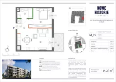 2 pokoje, mieszkanie 45,27 m², piętro 1, oferta nr M15, Nowe Historie, Lublin, Kośminek, ul. Wolskiej