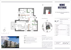 4 pokoje, mieszkanie 69,47 m², piętro 1, oferta nr M17, Nowe Historie, Lublin, Kośminek, ul. Wolskiej