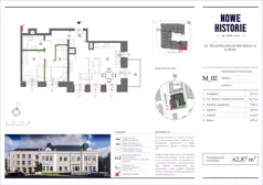 3 pokoje, mieszkanie 62,87 m², piętro 1, oferta nr M2, Nowe Historie, Lublin, Kośminek, ul. Wolskiej
