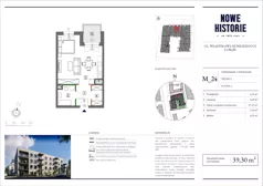 1 pokój, mieszkanie 39,30 m², piętro 2, oferta nr M24, Nowe Historie, Lublin, Kośminek, ul. Wolskiej