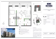 1 pokój, mieszkanie 53,97 m², piętro 3, oferta nr M38, Nowe Historie, Lublin, Kośminek, ul. Wolskiej