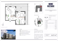 3 pokoje, mieszkanie 66,31 m², piętro 3, oferta nr M39, Nowe Historie, Lublin, Kośminek, ul. Wolskiej