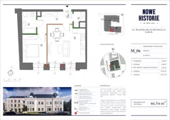 2 pokoje, mieszkanie 46,54 m², piętro 1, oferta nr M4, Nowe Historie, Lublin, Kośminek, ul. Wolskiej