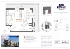 2 pokoje, mieszkanie 44,61 m², piętro 3, oferta nr M41, Nowe Historie, Lublin, Kośminek, ul. Wolskiej