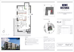 3 pokoje, mieszkanie 53,67 m², piętro 3, oferta nr M42, Nowe Historie, Lublin, Kośminek, ul. Wolskiej