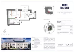 2 pokoje, mieszkanie 46,91 m², piętro 1, oferta nr M5, Nowe Historie, Lublin, Kośminek, ul. Wolskiej