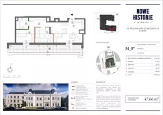 3 pokoje, mieszkanie 47,66 m², piętro 2, oferta nr M7, Nowe Historie, Lublin, Kośminek, ul. Wolskiej