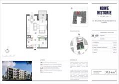 2 pokoje, mieszkanie 39,14 m², piętro 1, oferta nr M9, Nowe Historie, Lublin, Kośminek, ul. Wolskiej