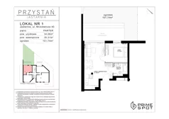 2 pokoje, apartament inwestycyjny 34,26 m², parter, oferta nr  1/8, Przystań Jastarnia, Jastarnia, ul. Mickiewicza 40