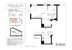 3 pokoje, apartament inwestycyjny 55,22 m², parter, oferta nr  5/8, Przystań Jastarnia, Jastarnia, ul. Mickiewicza 40