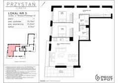 3 pokoje, apartament inwestycyjny 70,75 m², piętro 1, oferta nr 5, Przystań Jurata, Jurata, ul. Wojska Polskiego 32