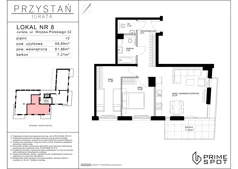 3 pokoje, apartament inwestycyjny 59,89 m², piętro 2, oferta nr 8, Przystań Jurata, Jurata, ul. Wojska Polskiego 32
