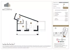 2 pokoje, mieszkanie 42,31 m², piętro 1, oferta nr 1.68, Residenza Belcanto, Kraków, Grzegórzki, ul. Kazimierza Kordylewskiego 3