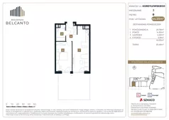 2 pokoje, mieszkanie 44,55 m², parter, oferta nr 1.3, Residenza Belcanto, Kraków, Grzegórzki, ul. Kazimierza Kordylewskiego 3