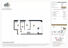 3 pokoje, mieszkanie 54,84 m², piętro 6, oferta nr 1.103, Residenza Belcanto, Kraków, Grzegórzki, ul. Kazimierza Kordylewskiego 3