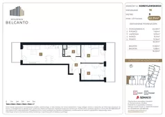 3 pokoje, mieszkanie 62,31 m², piętro 3, oferta nr 1.16, Residenza Belcanto, Kraków, Grzegórzki, ul. Kazimierza Kordylewskiego 3