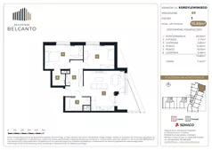 3 pokoje, mieszkanie 75,83 m², piętro 1, oferta nr 1.63, Residenza Belcanto, Kraków, Grzegórzki, ul. Kazimierza Kordylewskiego 3