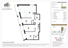 4 pokoje, mieszkanie 96,76 m², piętro 5, oferta nr 1.96, Residenza Belcanto, Kraków, Grzegórzki, ul. Kazimierza Kordylewskiego 3