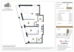 4 pokoje, mieszkanie 96,76 m², piętro 4, oferta nr 1.90, Residenza Belcanto, Kraków, Grzegórzki, ul. Kazimierza Kordylewskiego 3