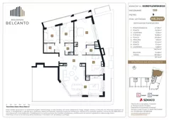 5 pokoi, mieszkanie 146,34 m², piętro 9, oferta nr 1.120, Residenza Belcanto, Kraków, Grzegórzki, ul. Kazimierza Kordylewskiego 3