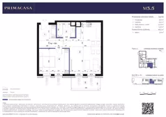 2 pokoje, mieszkanie 48,18 m², piętro 3, oferta nr B2 – M3.5, Primacasa, Piaseczno, ul. Jana Pawła II 11