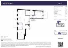 4 pokoje, mieszkanie 68,90 m², piętro 1, oferta nr B1 – M1.7, Primacasa, Piaseczno, ul. Jana Pawła II 11