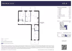 4 pokoje, mieszkanie 69,28 m², piętro 3, oferta nr B2 – M3.4, Primacasa, Piaseczno, ul. Jana Pawła II 11