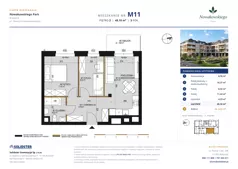 3 pokoje, mieszkanie 49,10 m², piętro 2, oferta nr M11, Nowakowskiego Park, Białystok, Wygoda, Bagnówka, Seweryna Nowakowskiego 4