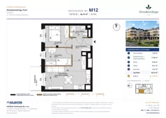 3 pokoje, mieszkanie 46,15 m², piętro 2, oferta nr M12, Nowakowskiego Park, Białystok, Wygoda, Bagnówka, Seweryna Nowakowskiego 4