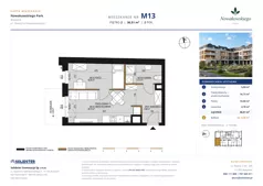 2 pokoje, mieszkanie 36,51 m², piętro 2, oferta nr M13, Nowakowskiego Park, Białystok, Wygoda, Bagnówka, Seweryna Nowakowskiego 4