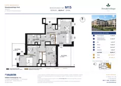 3 pokoje, mieszkanie 69,69 m², piętro 3, oferta nr M15, Nowakowskiego Park, Białystok, Wygoda, Bagnówka, Seweryna Nowakowskiego 4