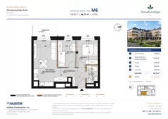 3 pokoje, mieszkanie 46,15 m², piętro 1, oferta nr M6, Nowakowskiego Park, Białystok, Wygoda, Bagnówka, Seweryna Nowakowskiego 4