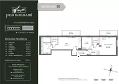 4 pokoje, mieszkanie 85,56 m², piętro 3, oferta nr 30, Pod Sosnami, Reda, Centrum, ul. Obwodowa 8