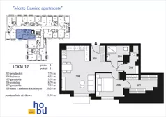 2 pokoje, mieszkanie 51,98 m², piętro 2, oferta nr 17, Monte Cassino Apartments, Świnoujście, Śródmieście, ul. Monte Cassino 7