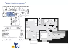 2 pokoje, mieszkanie 53,54 m², piętro 3, oferta nr 30, Monte Cassino Apartments, Świnoujście, Śródmieście, ul. Monte Cassino 7