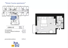 1 pokój, mieszkanie 32,95 m², piętro 3, oferta nr 42, Monte Cassino Apartments, Świnoujście, Śródmieście, ul. Monte Cassino 7