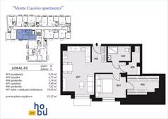 2 pokoje, mieszkanie 53,52 m², piętro 4, oferta nr 43, Monte Cassino Apartments, Świnoujście, Śródmieście, ul. Monte Cassino 7