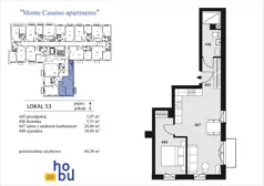2 pokoje, mieszkanie 44,38 m², piętro 4, oferta nr 53, Monte Cassino Apartments, Świnoujście, Śródmieście, ul. Monte Cassino 7