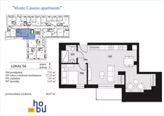 2 pokoje, apartament 46,67 m², piętro 5, oferta nr 56, Monte Cassino Apartments, Świnoujście, Śródmieście, ul. Monte Cassino 7
