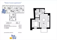 2 pokoje, mieszkanie 30,78 m², piętro 5, oferta nr 57, Monte Cassino Apartments, Świnoujście, Śródmieście, ul. Monte Cassino 7