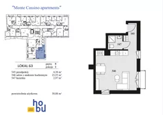 1 pokój, mieszkanie 30,88 m², piętro 5, oferta nr 63, Monte Cassino Apartments, Świnoujście, Śródmieście, ul. Monte Cassino 7